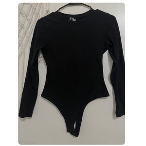 Black long sleeve bodysuit